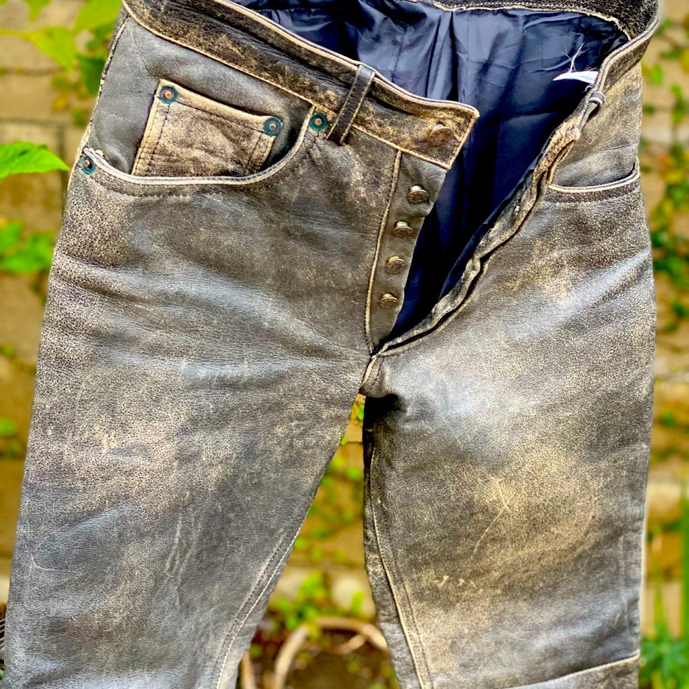 Vintage leather pants fully lined motor cycle style 40 yeArs old